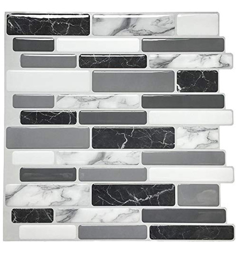 Vinilo Decorativo Para Pared Mesada 30x30cm Marmol Gris 6u