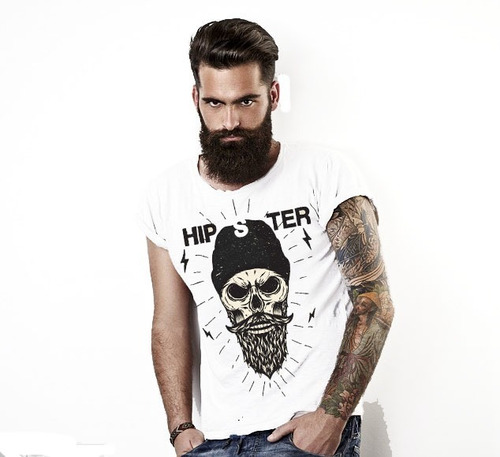 Playera Caballero Craneo Hipster Mod01