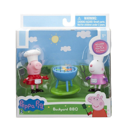 Peppa Pig Y Suzzy Oveja Con Juego De Barbacoa Original