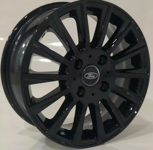 Rodas Ford New Fiesta Aro 15 4x108 (jogo) + Bicos Cor Preto Brilhante