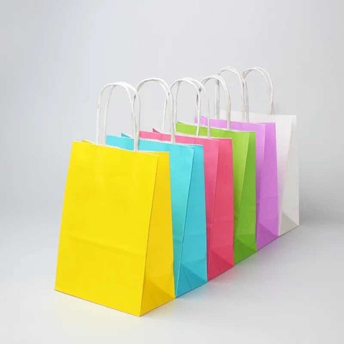 Imagen 4 de 5 de Bolsas De Papel Kraft Regalo Medianas Colores 12 Und