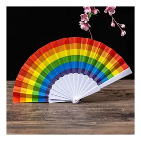 X4 Abanico Pride Plegable Abanicos Mes Orgullo Fiesta Lgbt Color Arcoíris Horizontal