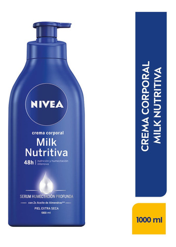 Crema Corporal Nivea Body Milk Nutritiva X 1 Litro