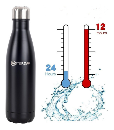 Imagen 7 de 9 de Botella Termica Doble Pared En Acero Inox 500 Ml - Amsterdam