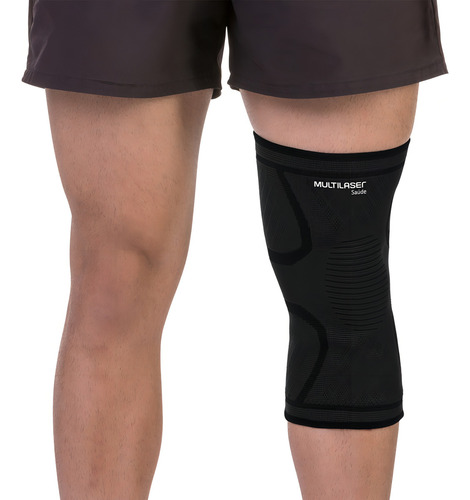 Joelheira Elástica Unissex Tam P Multilaser Saúde - Hc337 Cor Preto