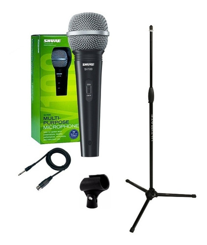 Shure Sv100 Combo Cantantes Microfono Con Soporte Y Cable 