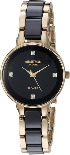 755532bkgp Reloj Análogo Para Mujer, Color Negro