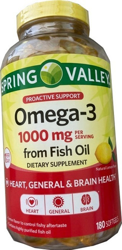 Omega-3 1000mg - 180 Softgels - Spring Valley - Omega 3