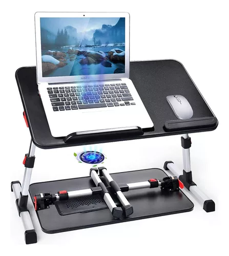 Soporte de mesa para computadora portátil para cama, escritorio ajustable  para computadora portátil para cama, escritorio portátil con ventilador de