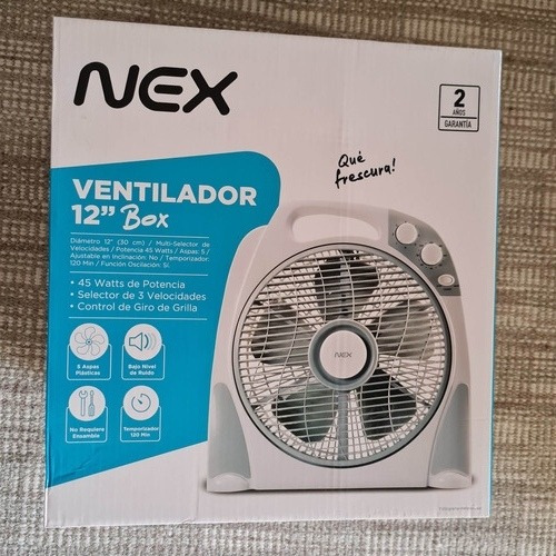 Ventilador Box 12  Nex 45w 3 Vel 5 Aspas Oscilante Temporiza