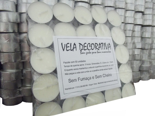 Kit Vela Branca Piscina Festa Fondue 10 Unid Decoração