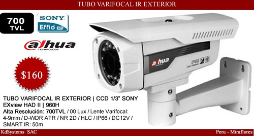 Tubo Varifocal Ir Exterior  - Dahua