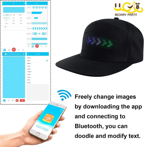 Sombrero Led Bluetooth Cy Toys Con Pantalla Led, Mensaje, Di