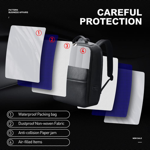 Mochila Empresarial Antirrobo Bopai Para Portátil De 15,6 Pu