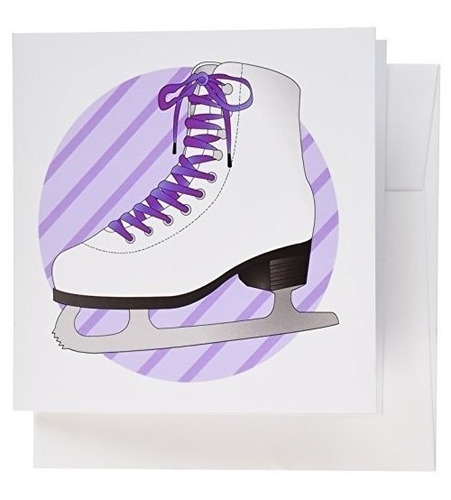 3drose Figure Skating Gifts Purple Ice Skate On Stripes