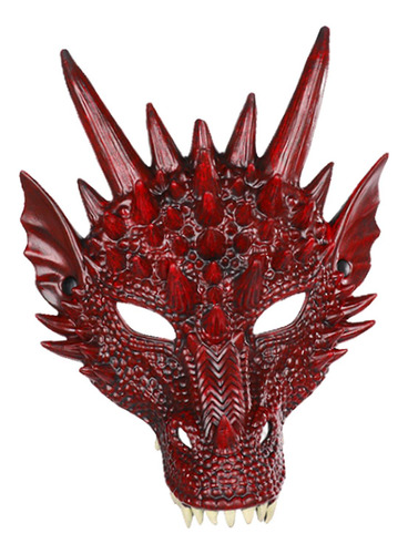 4 Máscara De Cosplay Máscara De Media Cara Dinosaurio Rojo