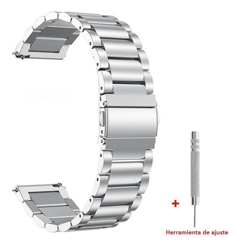 Correa De Acero 22mm Para Huawei Gt2/gt3 Y Xiaomi Mi Watch
