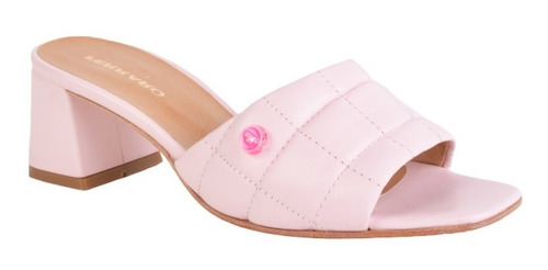 Zuecos Mules Taco Bajo De Mujer De Cuero Kroll - Ferraro