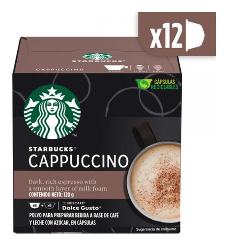 Imagen 1 de 10 de Nescafé Dolce Gusto 12 Cápsulas Starbucks® Capuchino Oferta!