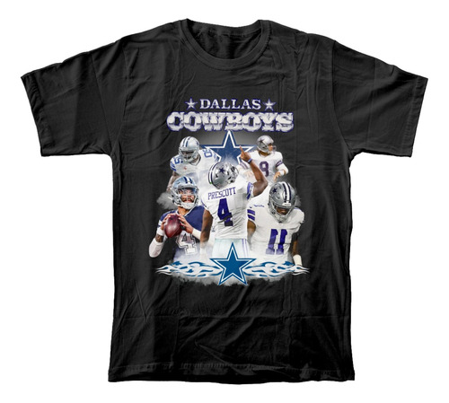 Camiseta Algodón Peinado De Fútbol Americano Dallas Cowboys