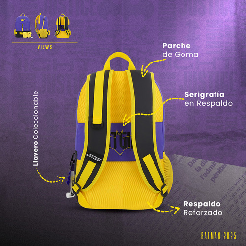 Mochila Dc Comics Batgirl Casual Morado Escudo