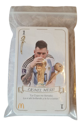 Mazo De Cartas Campeones Del Mundo 2022 Mcdonalds Panini Blanco Argentina Campeón Del Mundo Español