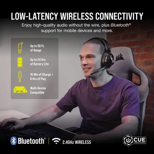 Auriculares Para Juegos Corsair Hs55 Inalámbricos Bluetooth