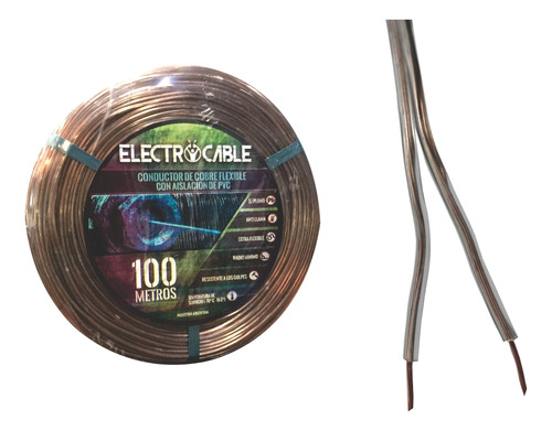 Cable Bipolar Cristal 2x2.5 Rollo 100 Mts Electricidad