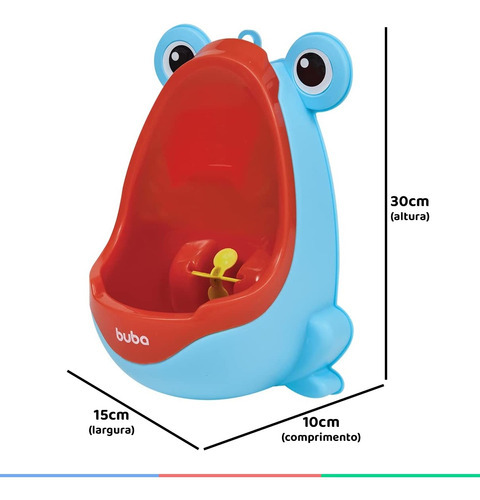 Mictório Infantil Com Alvo Giratório Sapinho Azul Buba