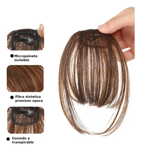 Flequillo Postizo Pelo Sintetico Natural Opaco Sutil Comodo Rubio Platinado