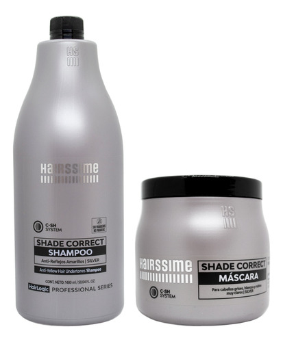 Hairssime Shade Correct Shampoo + Máscara Silver Grande 6c