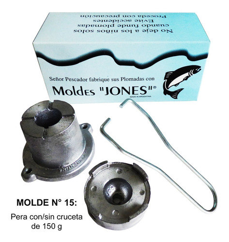Molde P/fabricar Plomadas Jones N°15 Pera C/y S/ Crucet 150g