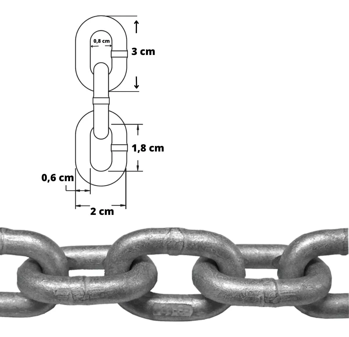 Primeira imagem para pesquisa de corrente galvanizada 6mm