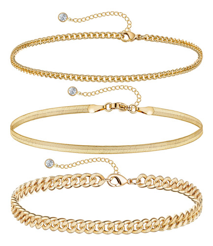 Dearmay Tobilleras De Oro Para Mujer, Pulseras De Tobillo De