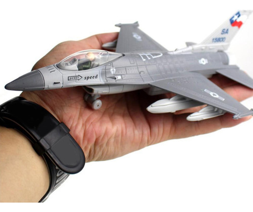 A Modelo De Avión De Aleación Fundido 1/100 F-16 Para