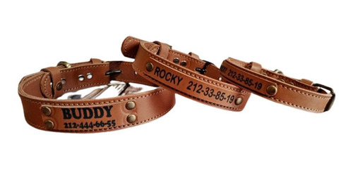 Collar Personalizado De Cuero Para Perros, Gatos Y Otros