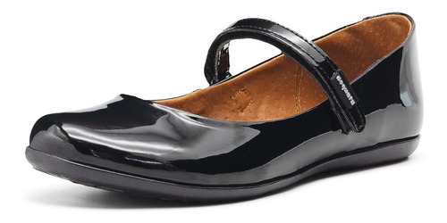 Zapato Escolar Coqueta Flats Negro Charol Balerina 15-17