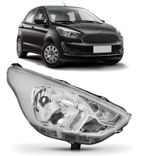 Farol Ford Ka 2019 2020 2021 2022 Cromado