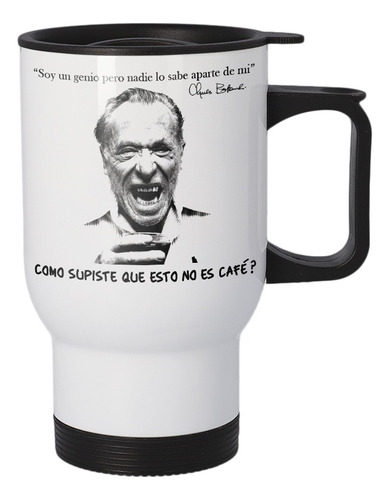 Termo De Jarra Tipo Viajero Doble Pared De Charles Bukowski