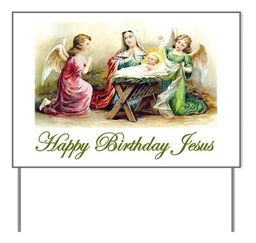 Letrero Vinilo Texto Ingl «happy Birthday» Jesus Yard