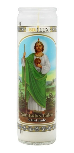  Vaso Veladora Religiosa Brilux Parafina San Judas Tadeo