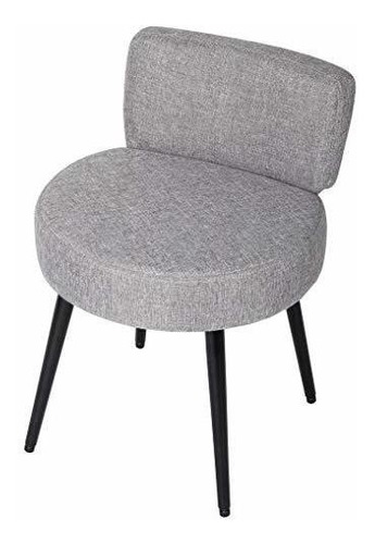 Birdrock Home Grey Linen Chair With Back - Small - Soft Comp