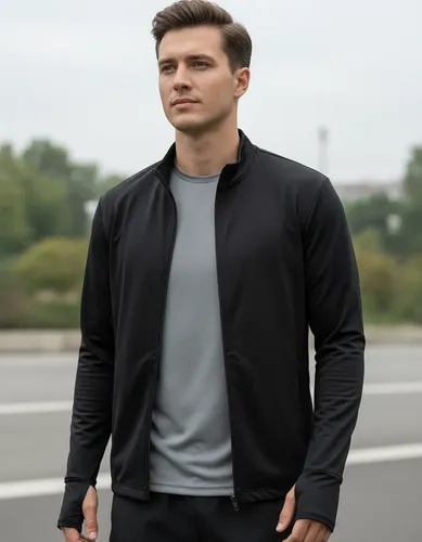 Jaqueta Proteção Solar Zíper Esportiva Casaco Masculina Liso