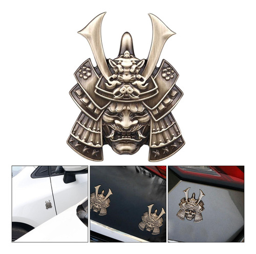 2 Pegatinas Con Diseño De Máscara De Samurái En 3d Para Coch