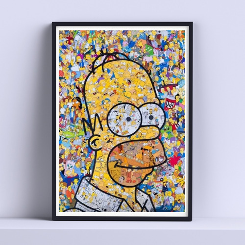 Cuadro Homero Y Personajes 30x40cm Deco Listo P Colgar