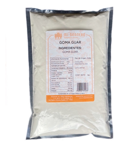 Goma Guar Granel 25 Kg Polvo Grado Alimenticio