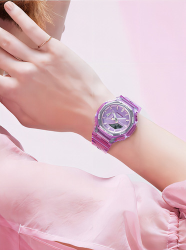 Relógio Casi G-shock Gmas2100sk Original Time Square, cor roxa