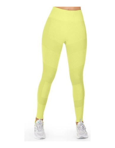 Calça Legging Fitness Sem Costura-v01 Amarelo