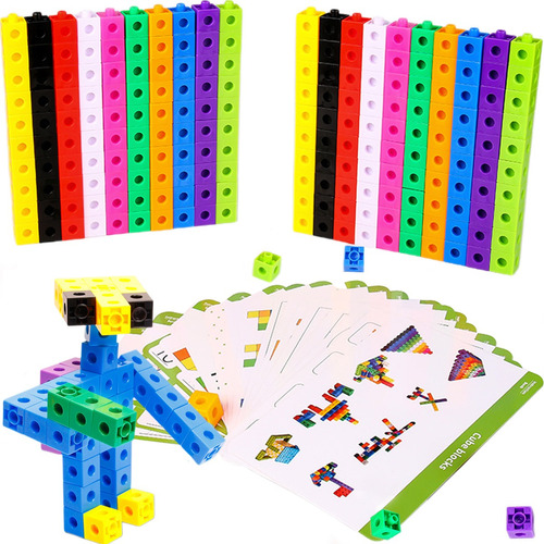 Juguetes Educativos Montessori Regalo, 100 Cubos+18 Tarjeta