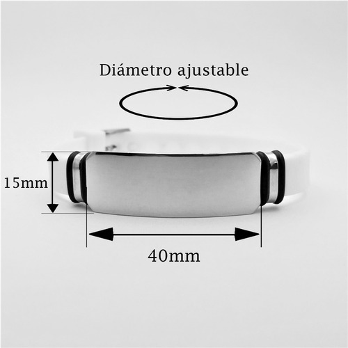 Imagen 2 de 4 de Pulsera Alerta Médica Personalizada Grabado Láser 1161